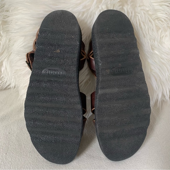 Vintage Roots Woven Brown Leather Buckle Sandals - Picture 4 of 13